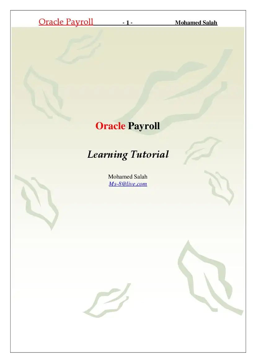 كتاب شرح Oracle Payroll