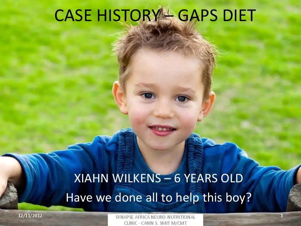 CASE HISTORY – GAPS DIET