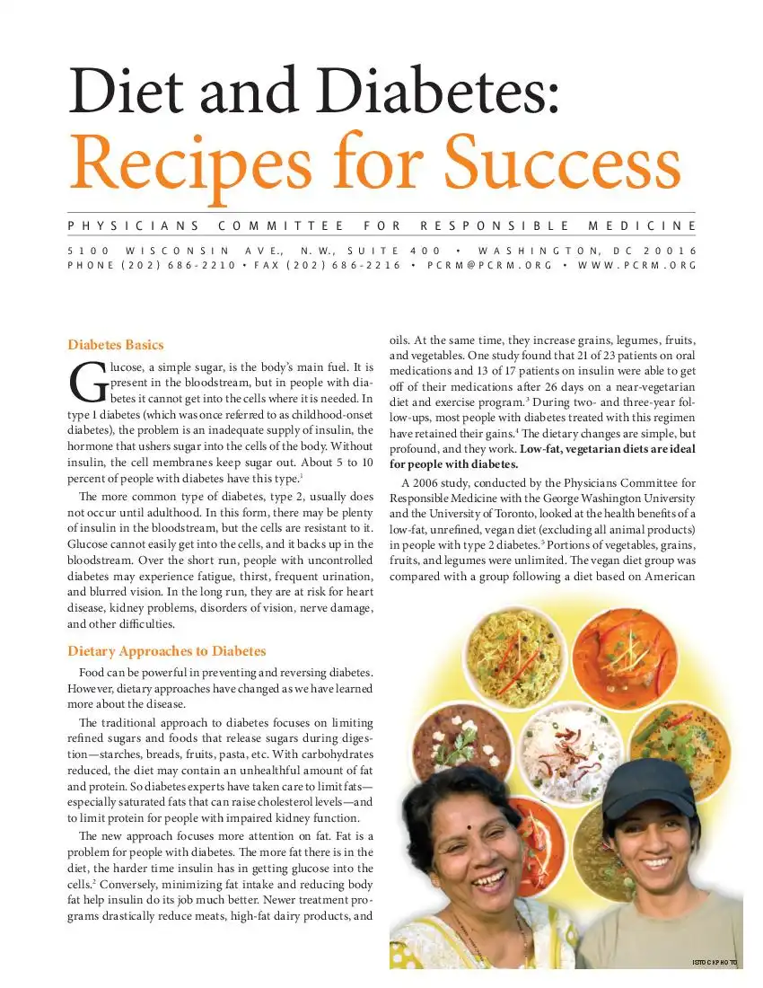 Diet and Diabetes: Recipes for Success